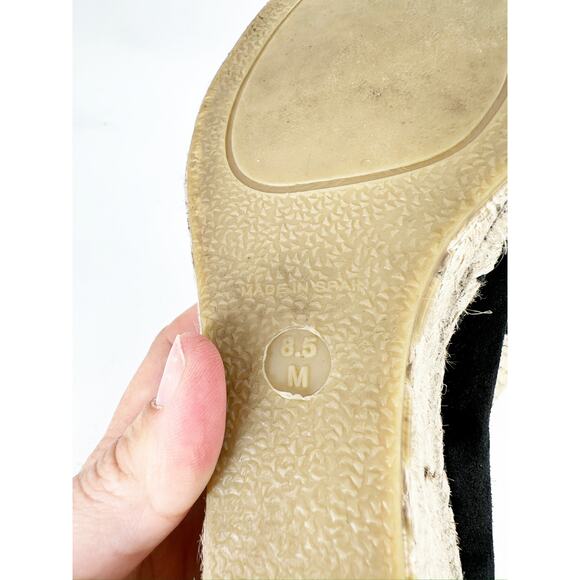 Vince Sonora Peep-Toe Suede Espadrille Wedge Sandals Size 8.5M - Picture 4 of 5